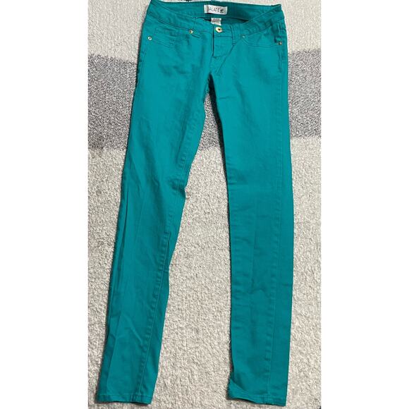 Jalate Women's Size 5 Low Rise Skinny Fit Jeans Teal Green JJ1044F - Picture 1 of 9